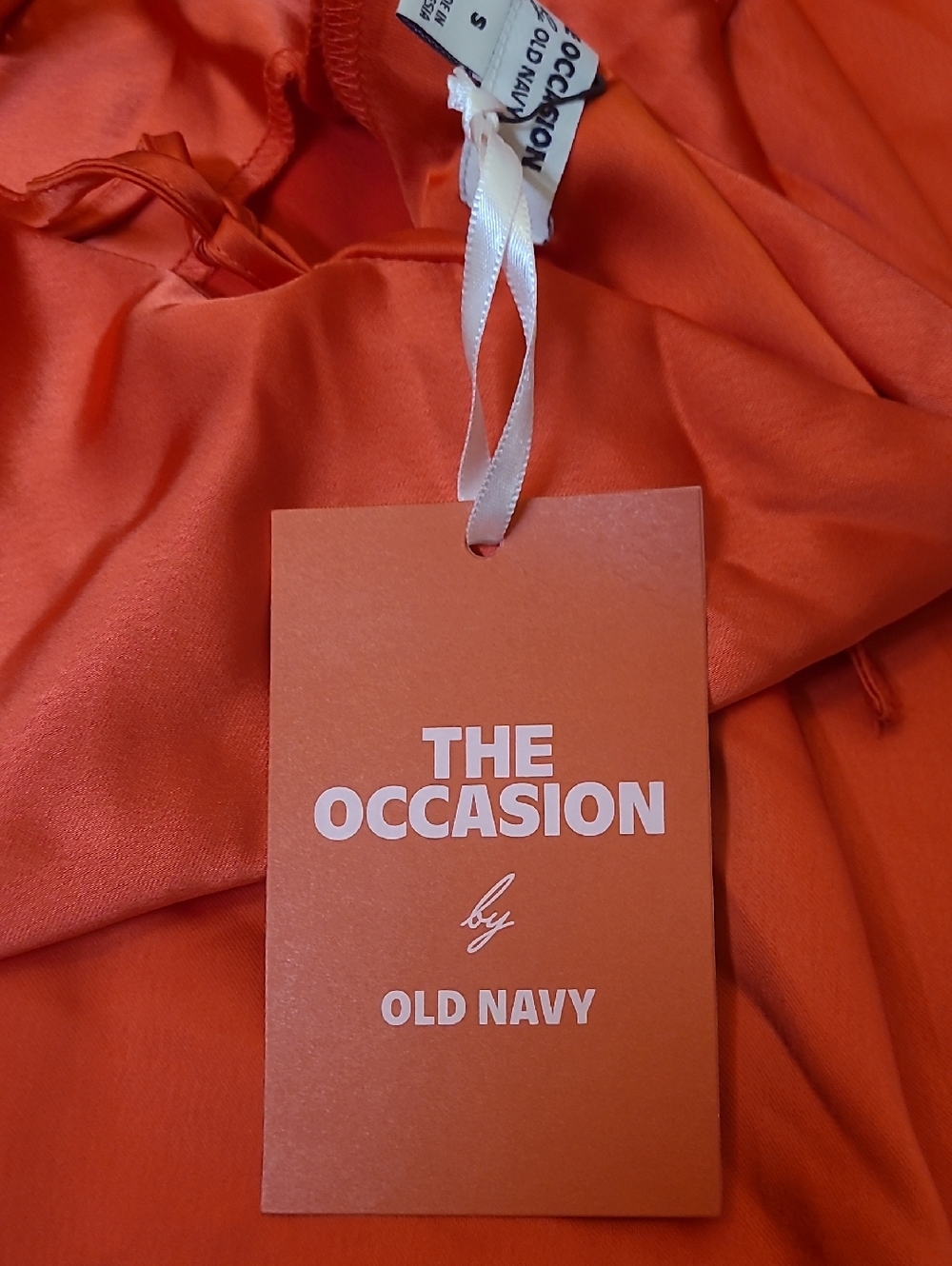 Old Navy Strapless Satin Slip Dress in Coral Orange for women new color red. - Picture 11 of 11